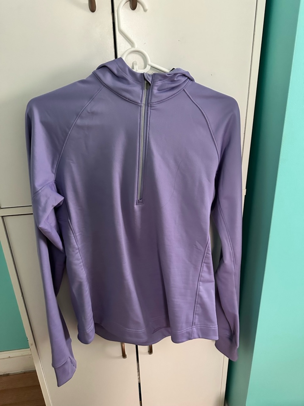Nike Lavender Half-Zip Performance Hoodie Dri-Fit Fleece inside